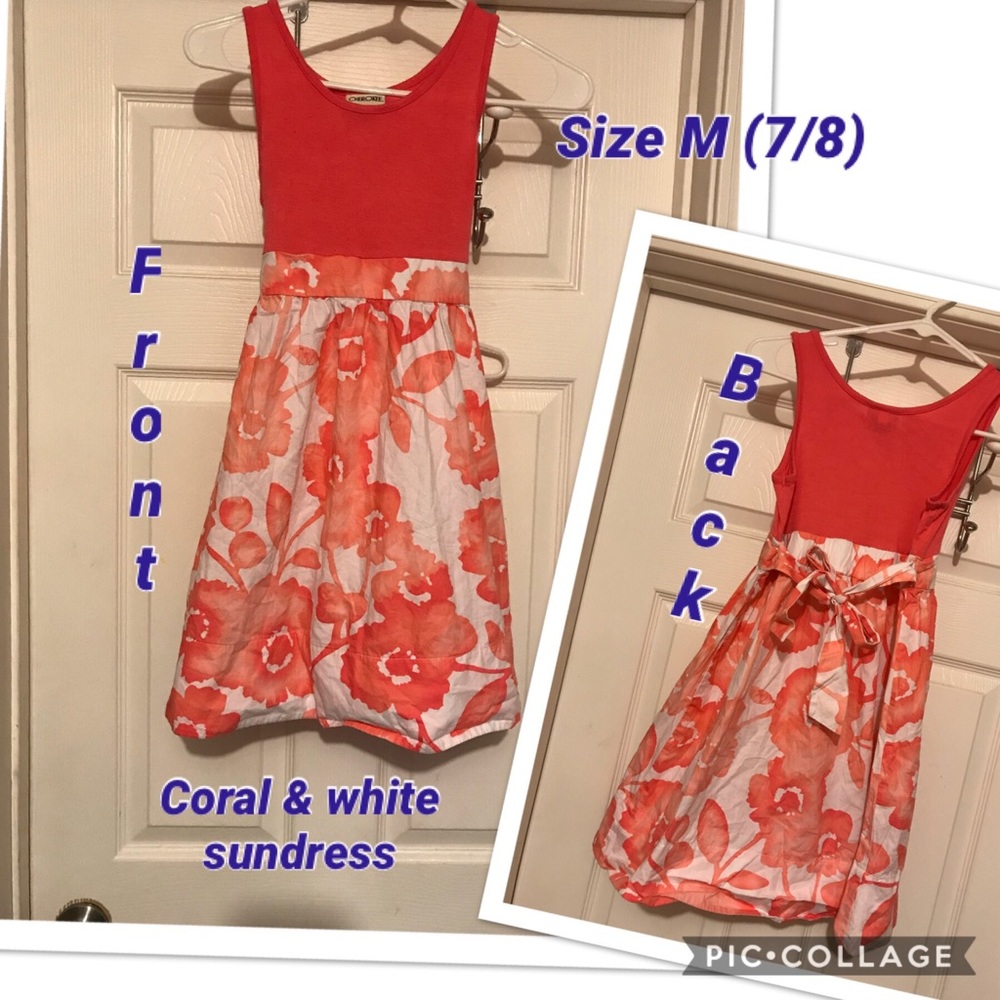 Coral & white colored sundress